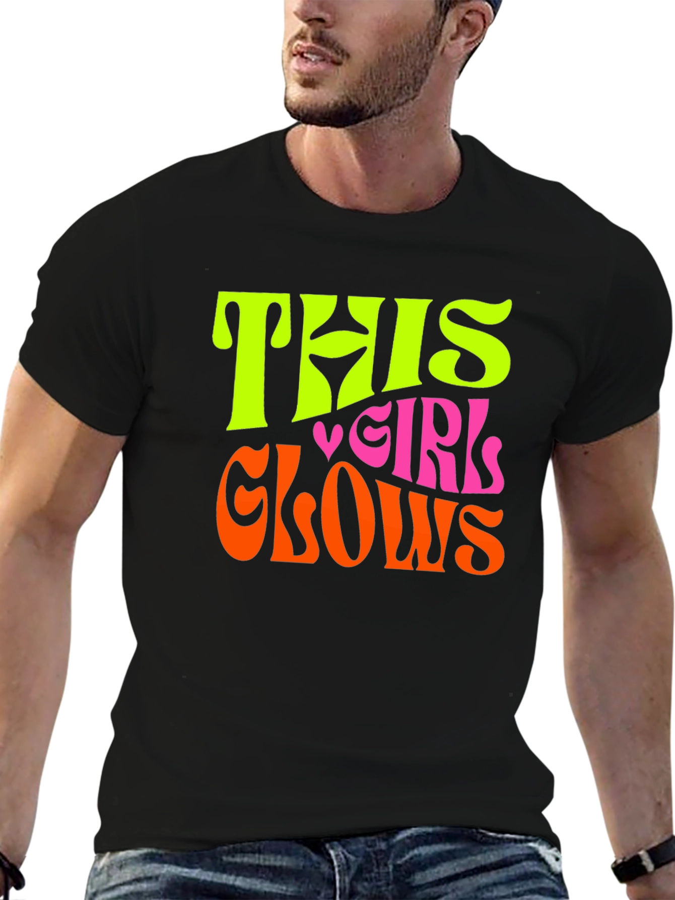This Girl Glows Graphic Tee - Trendy Fun T-Shirt