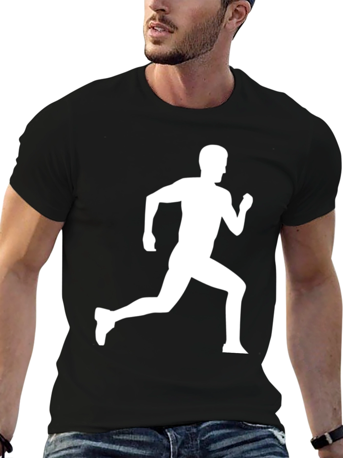 Runner Silhouette Graphic Black T-Shirt