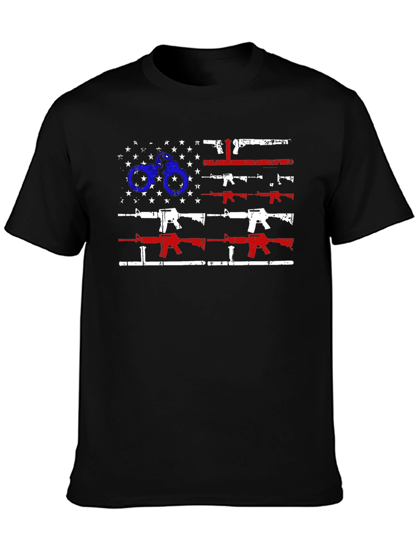 American Flag Gun & Handcuff Graphic Tee