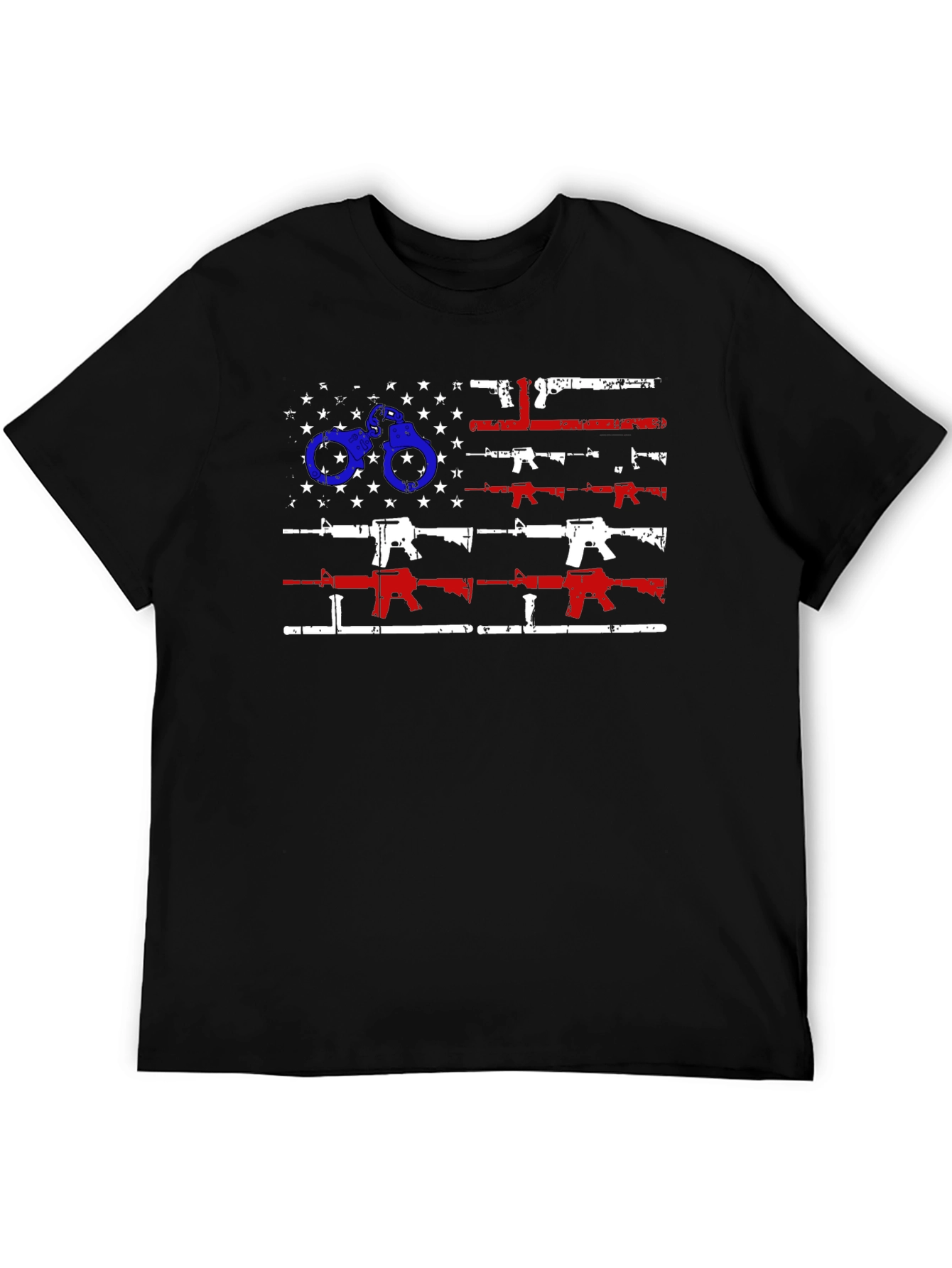 American Flag Gun & Handcuff Graphic Tee