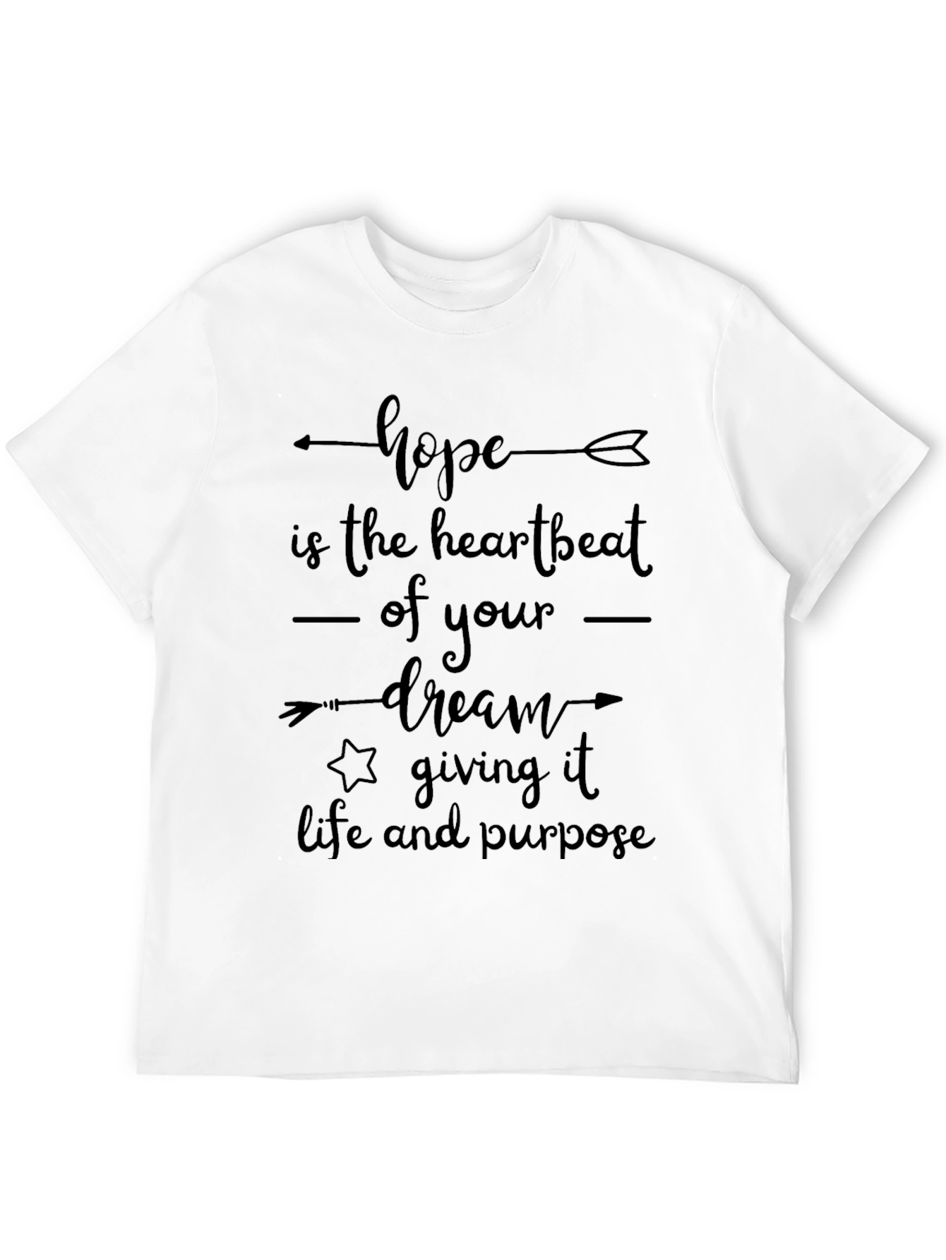 Hope Dream Heartbeat Graphic Tee - Black