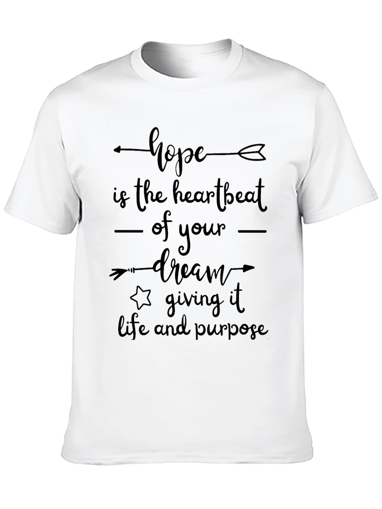 Hope Dream Heartbeat Graphic Tee - Black