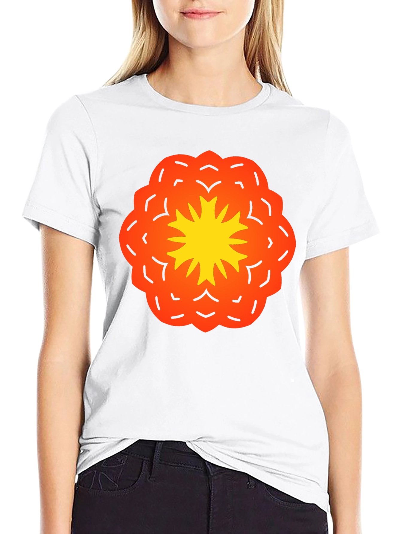 Vibrant Flower Graphic Black T-Shirt
