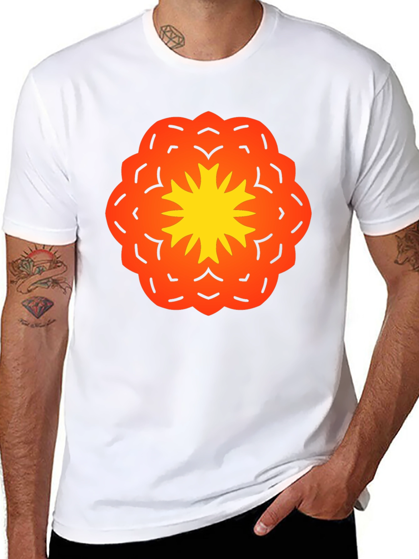 Vibrant Flower Graphic Black T-Shirt