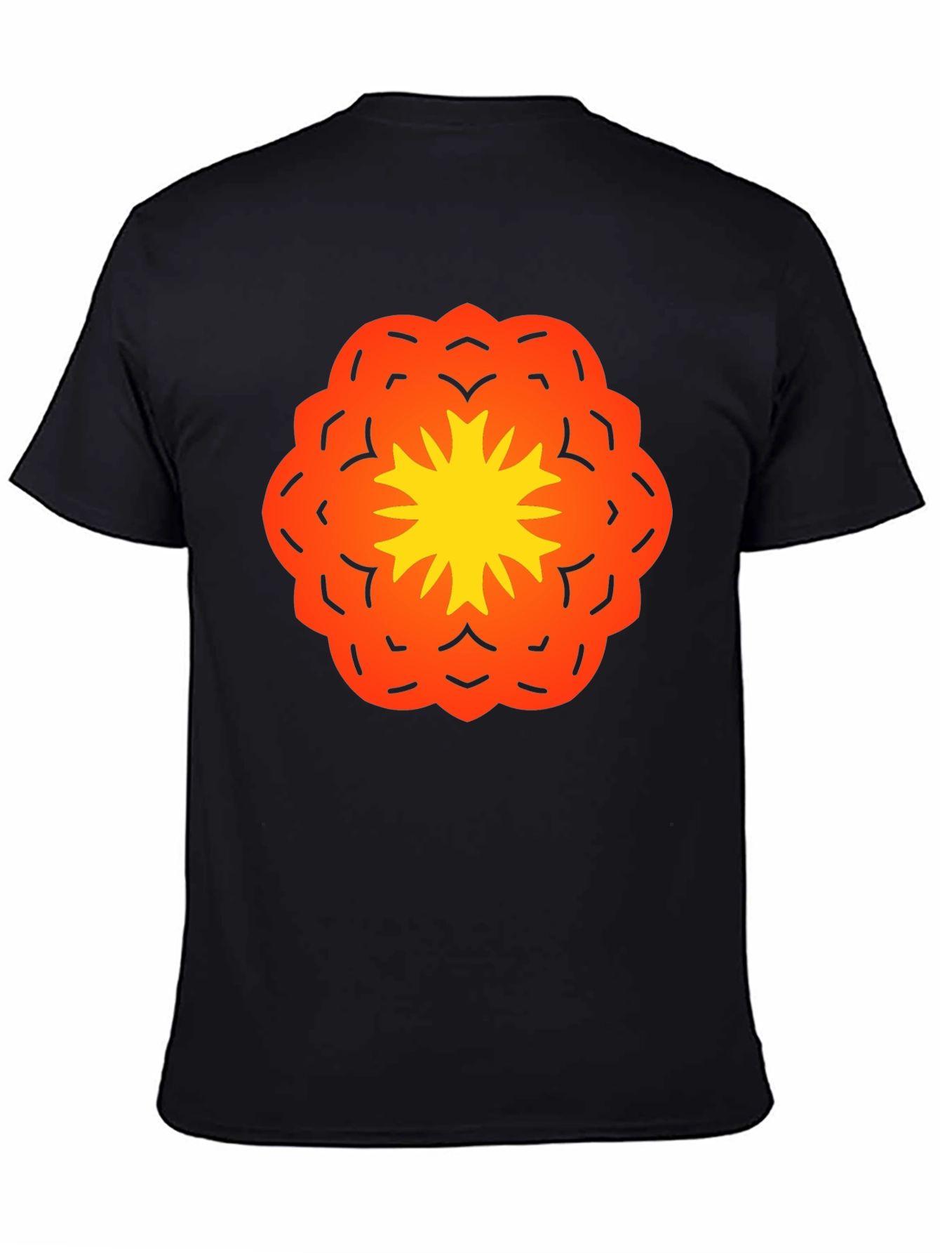 Vibrant Flower Graphic Black T-Shirt