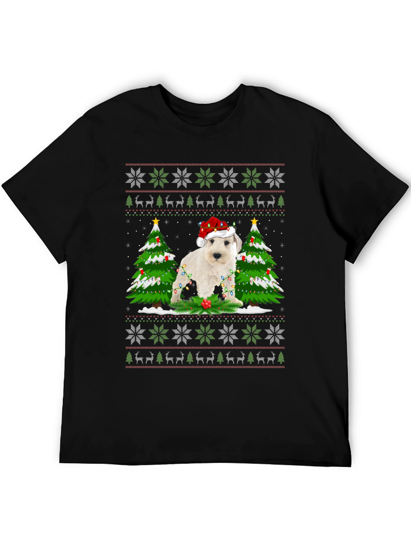 Festive Dog Christmas Sweater T-Shirt