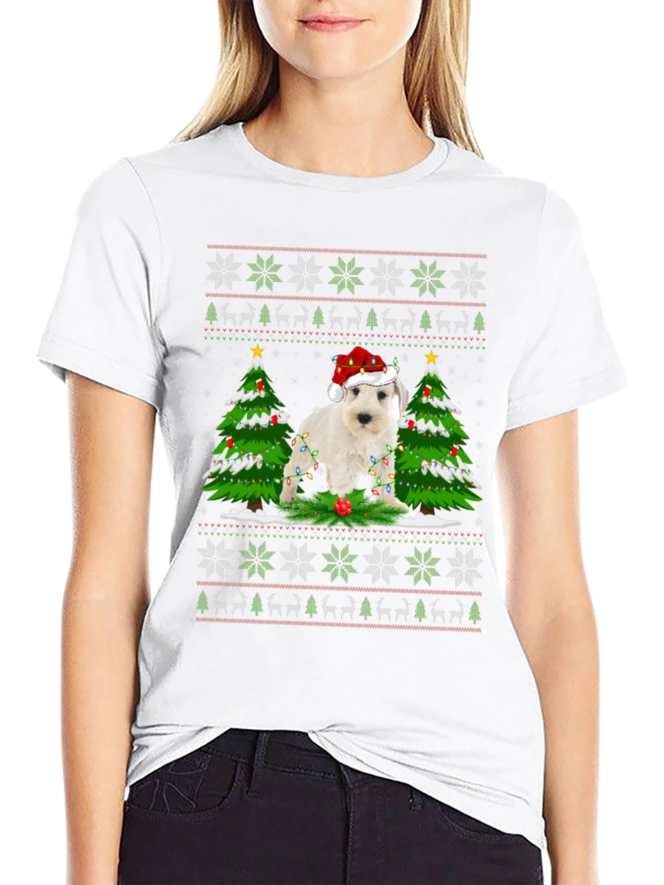 Festive Dog Christmas Sweater T-Shirt