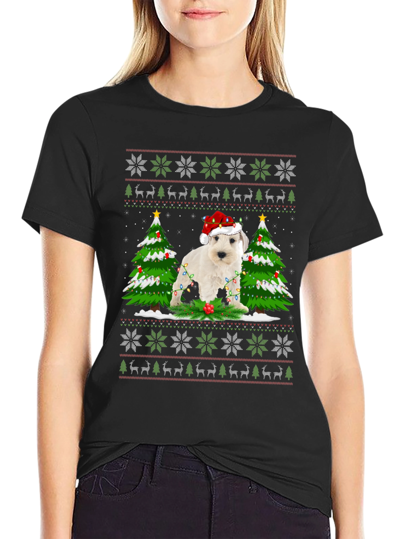 Festive Dog Christmas Sweater T-Shirt