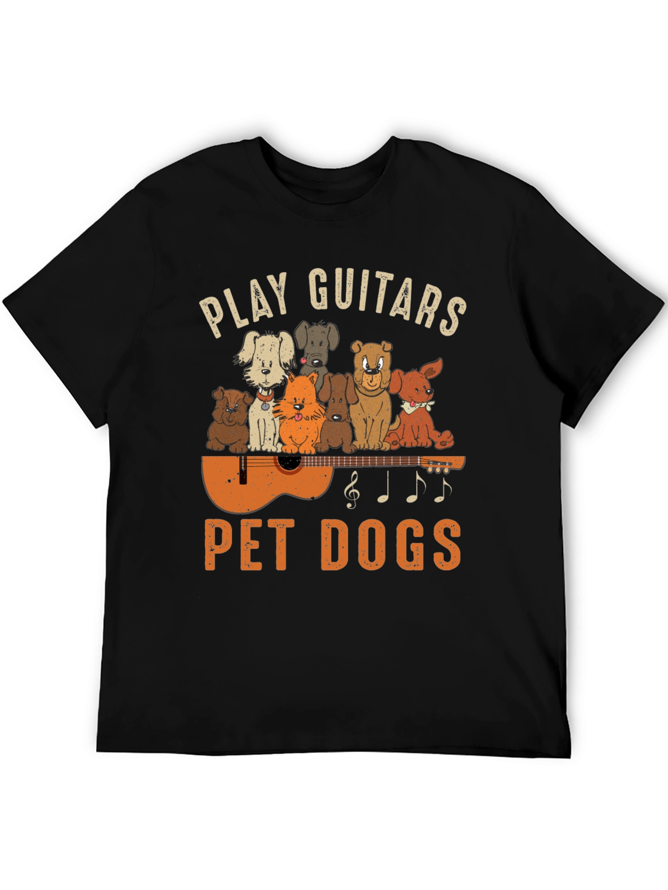 Play Guitars Pet Dogs Graphic T-Shirt