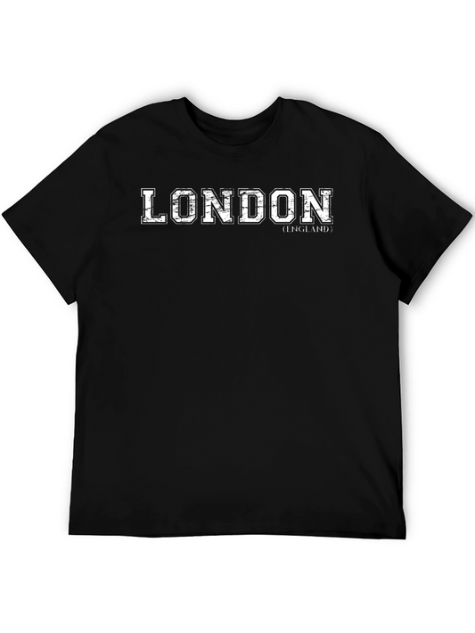 London England Graphic Print Black T-Shirt