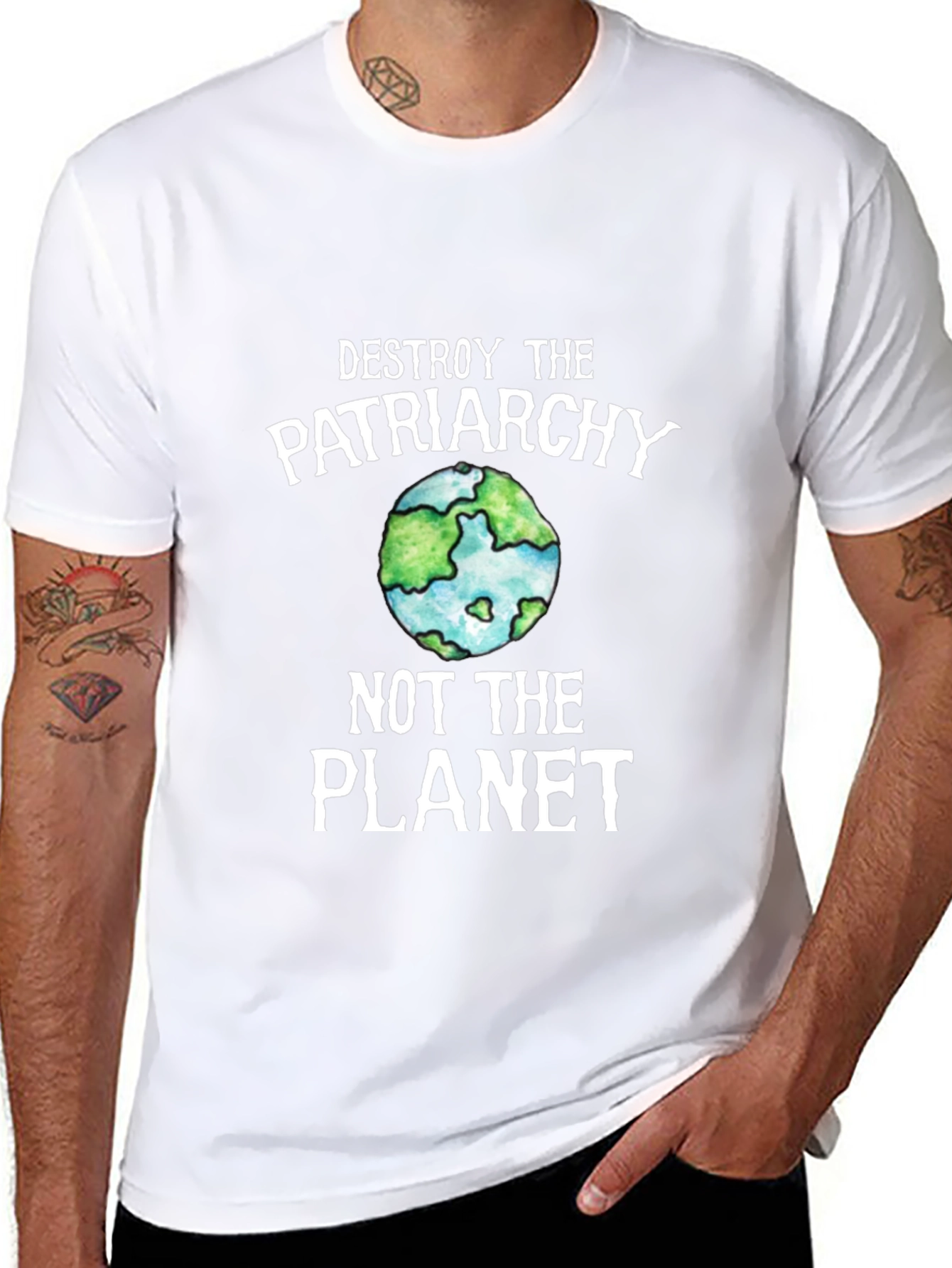 Destroy the Patriarchy T-Shirt Earth Graphic Tee
