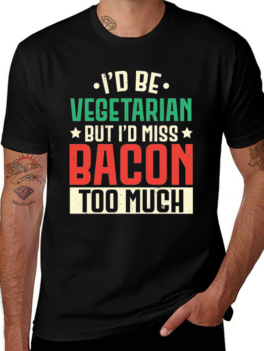 Funny Vegetarian Bacon Graphic T-Shirt