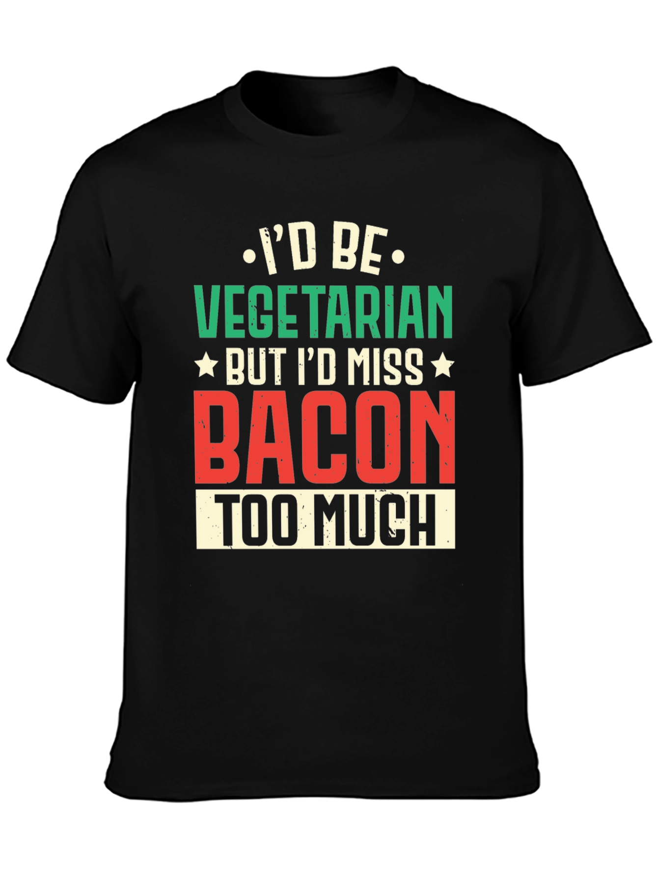 Funny Vegetarian Bacon Graphic T-Shirt