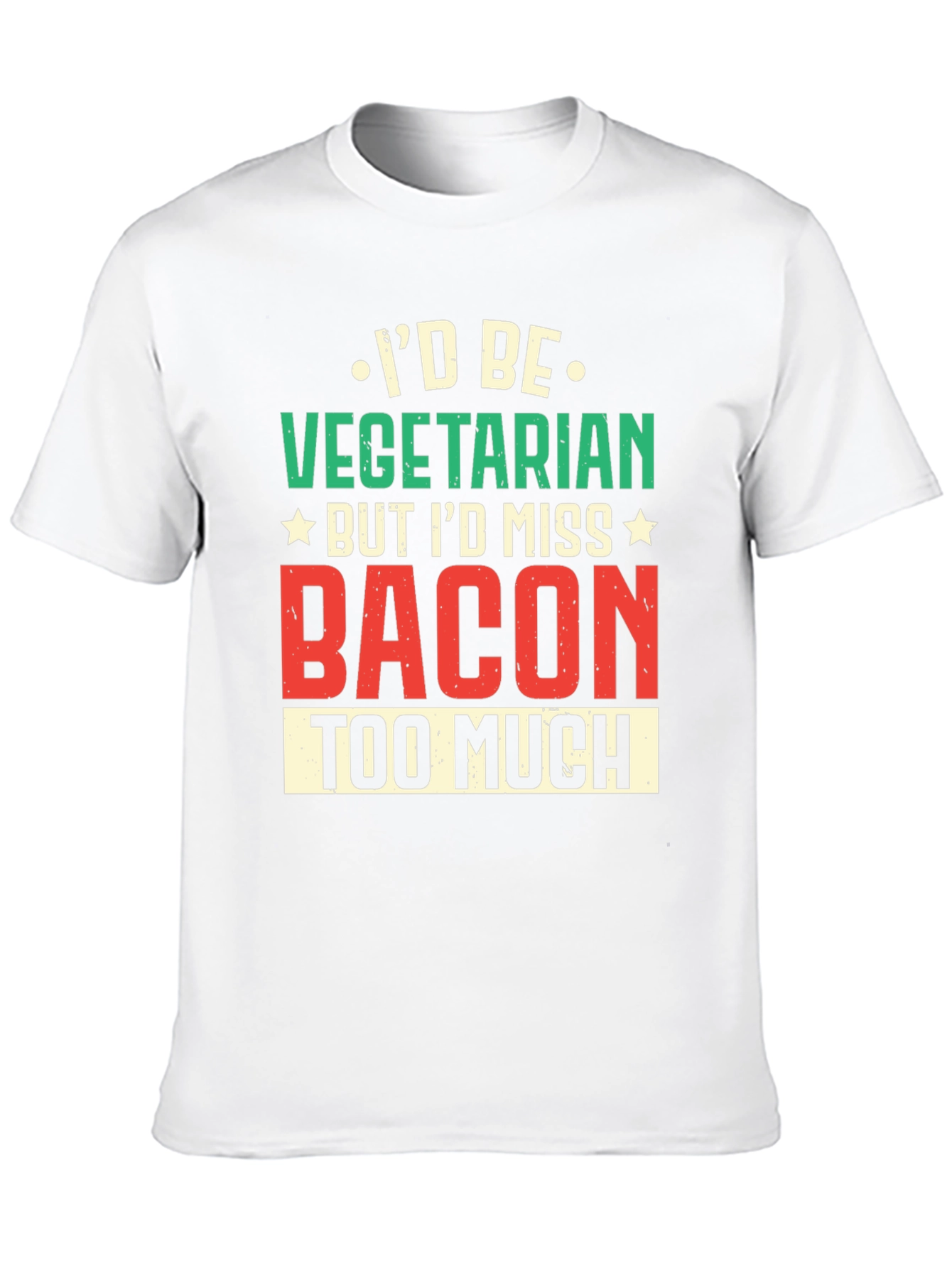 Funny Vegetarian Bacon Graphic T-Shirt