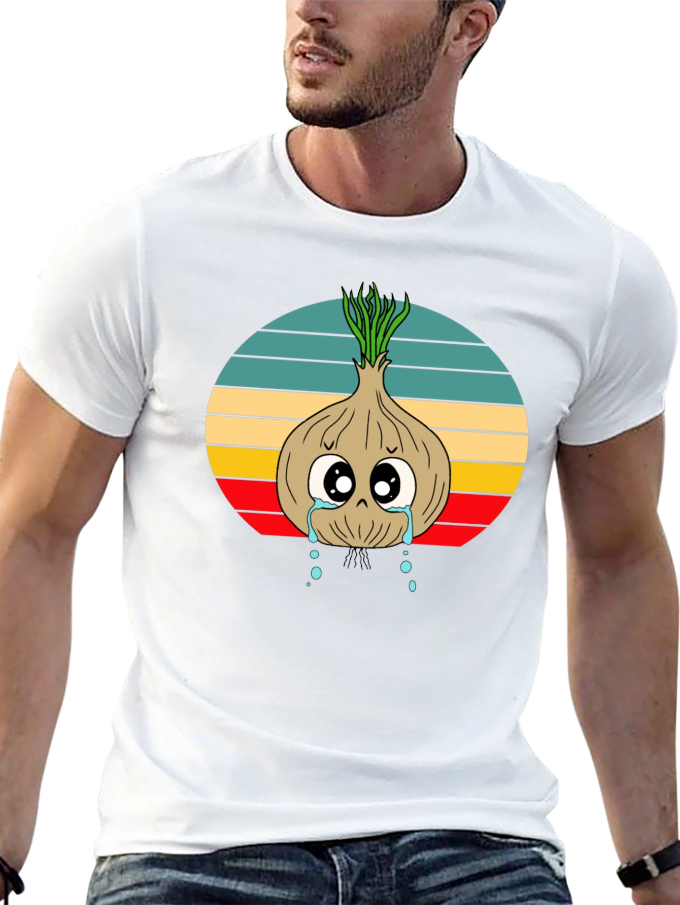 Crying Onion Graphic Tee - Retro Style