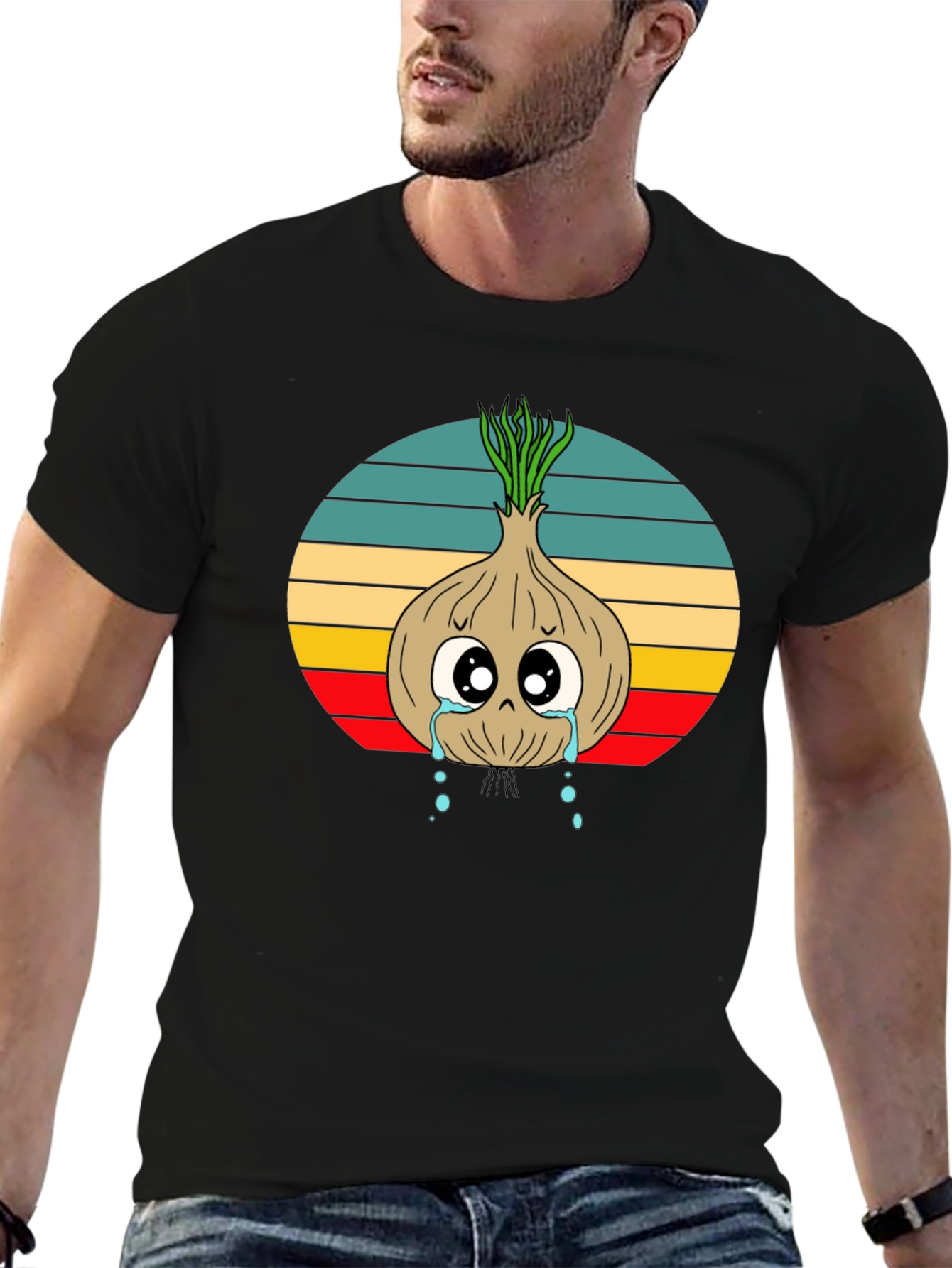 Crying Onion Graphic Tee - Retro Style