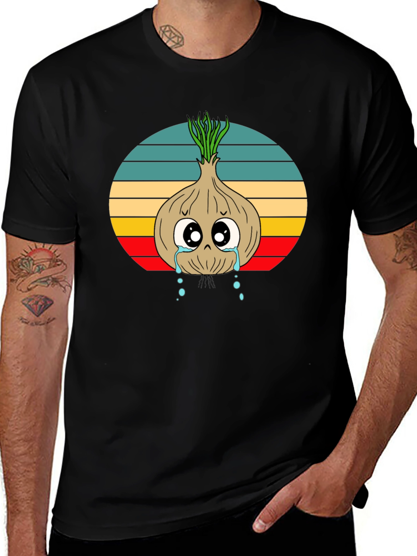 Crying Onion Graphic Tee - Retro Style
