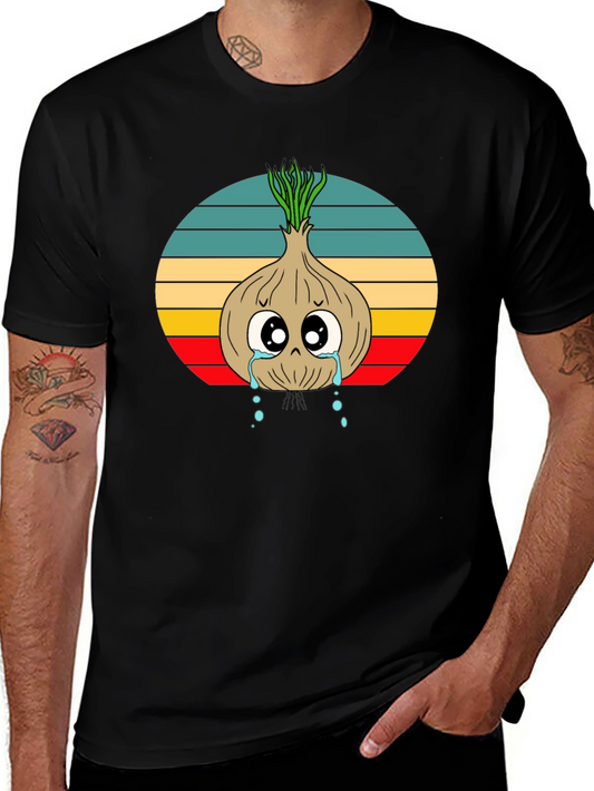 Crying Onion Graphic Tee - Retro Style
