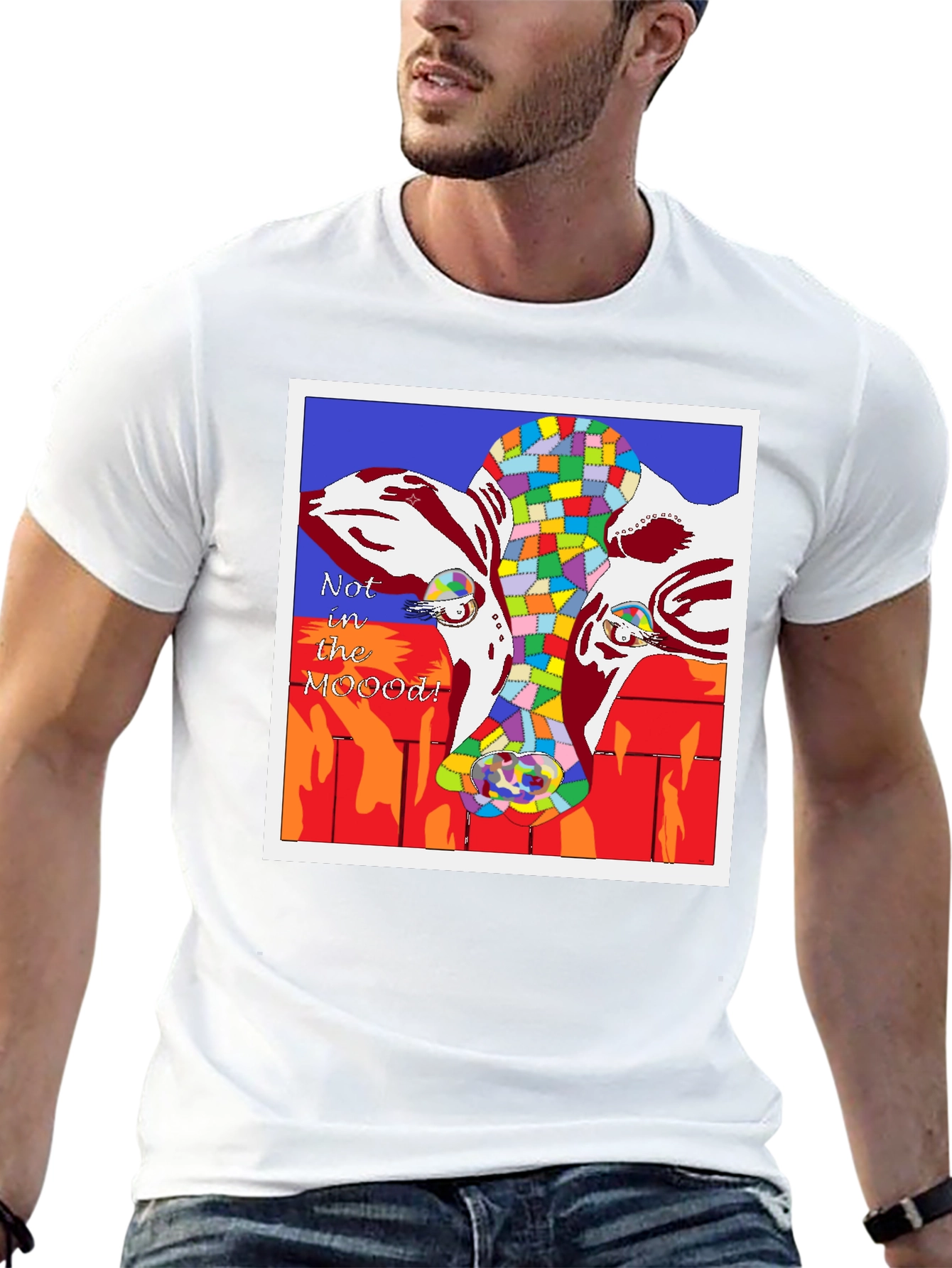 Not in the MOOD! Cow Graphic T-Shirt