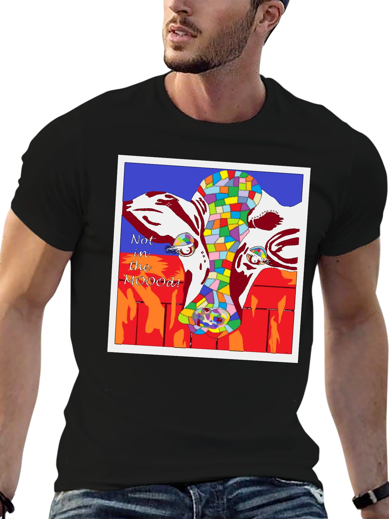 Not in the MOOD! Cow Graphic T-Shirt