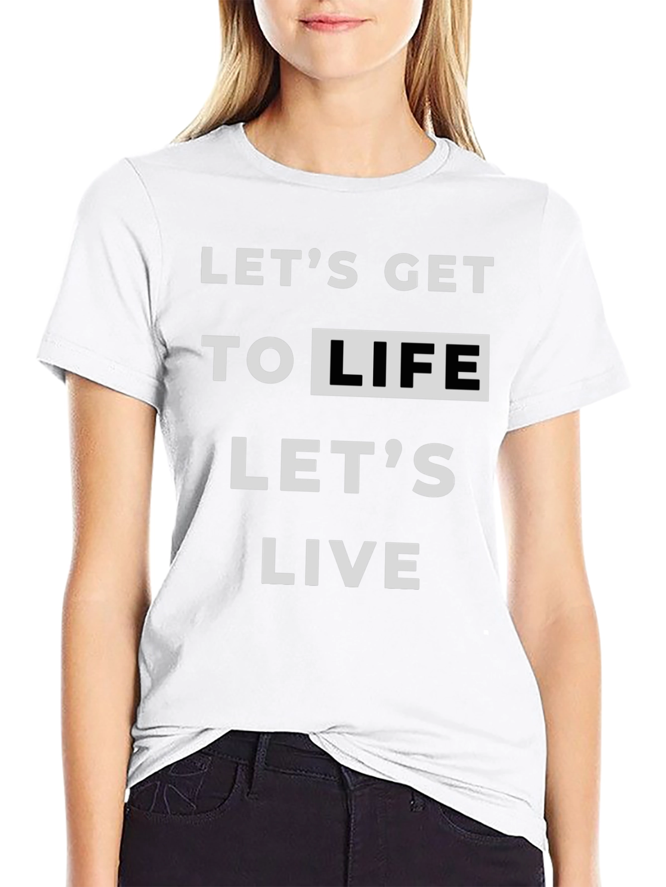 Lets Get To Life Graphic Tee - Black
