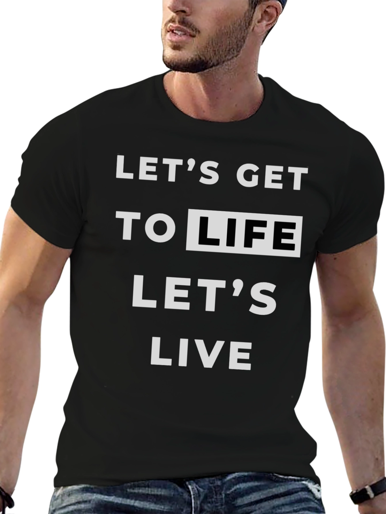 Lets Get To Life Graphic Tee - Black