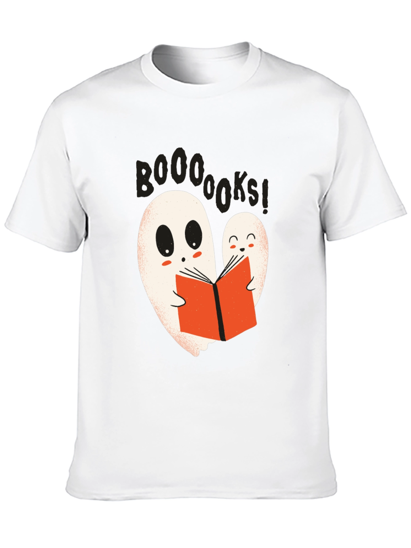Booooks! Ghost Reading Book Graphic T-Shirt