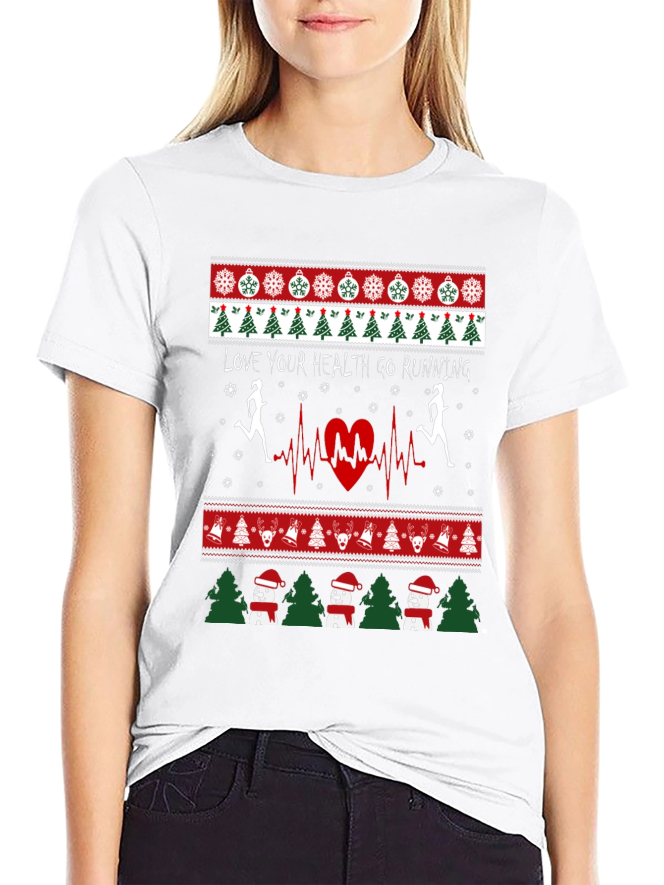Festive Running Ugly Christmas T-Shirt