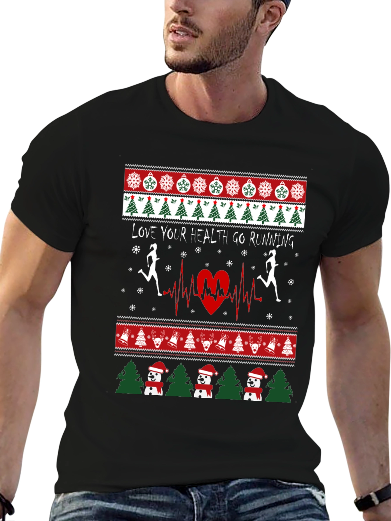 Festive Running Ugly Christmas T-Shirt
