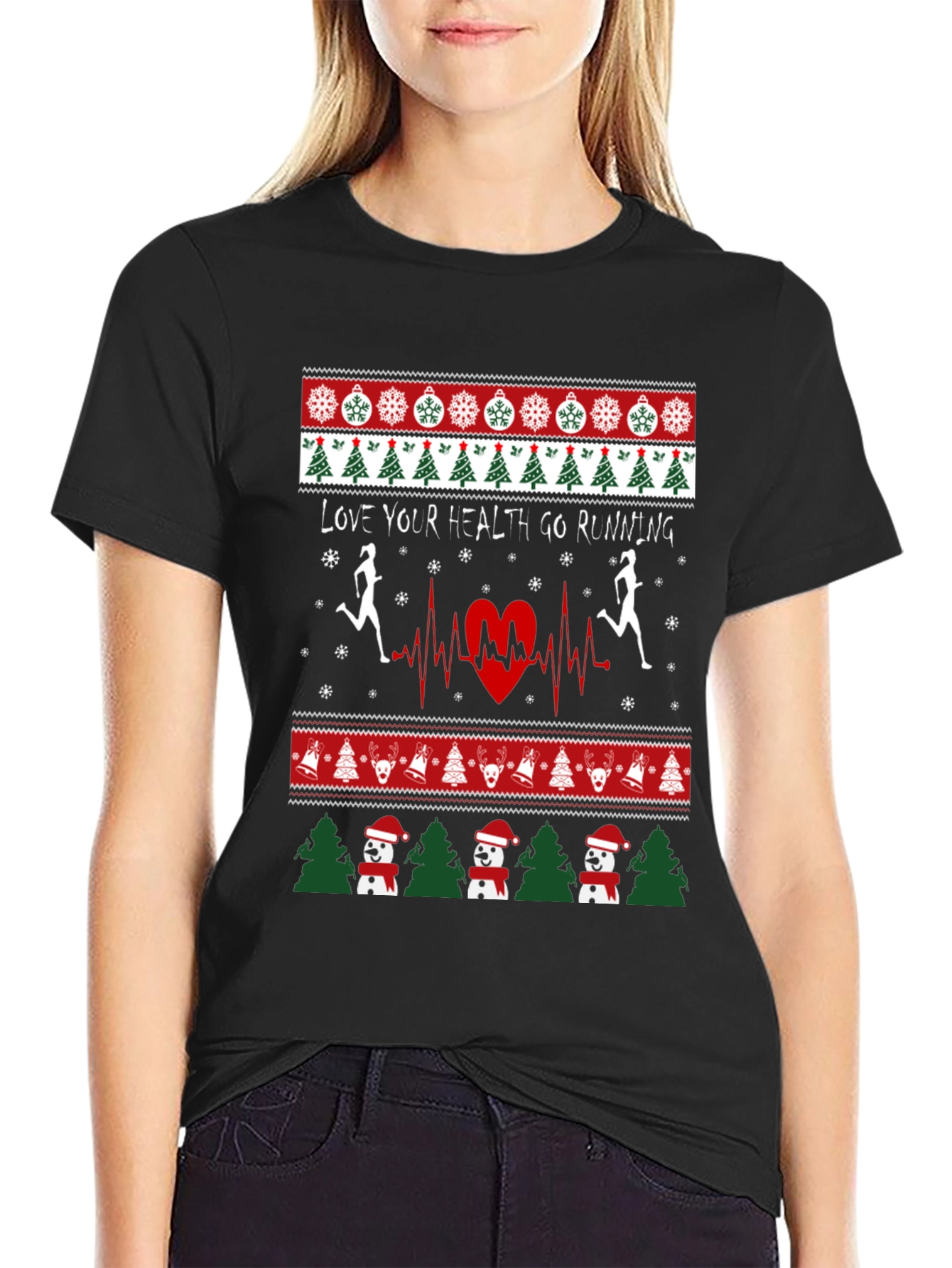 Festive Running Ugly Christmas T-Shirt