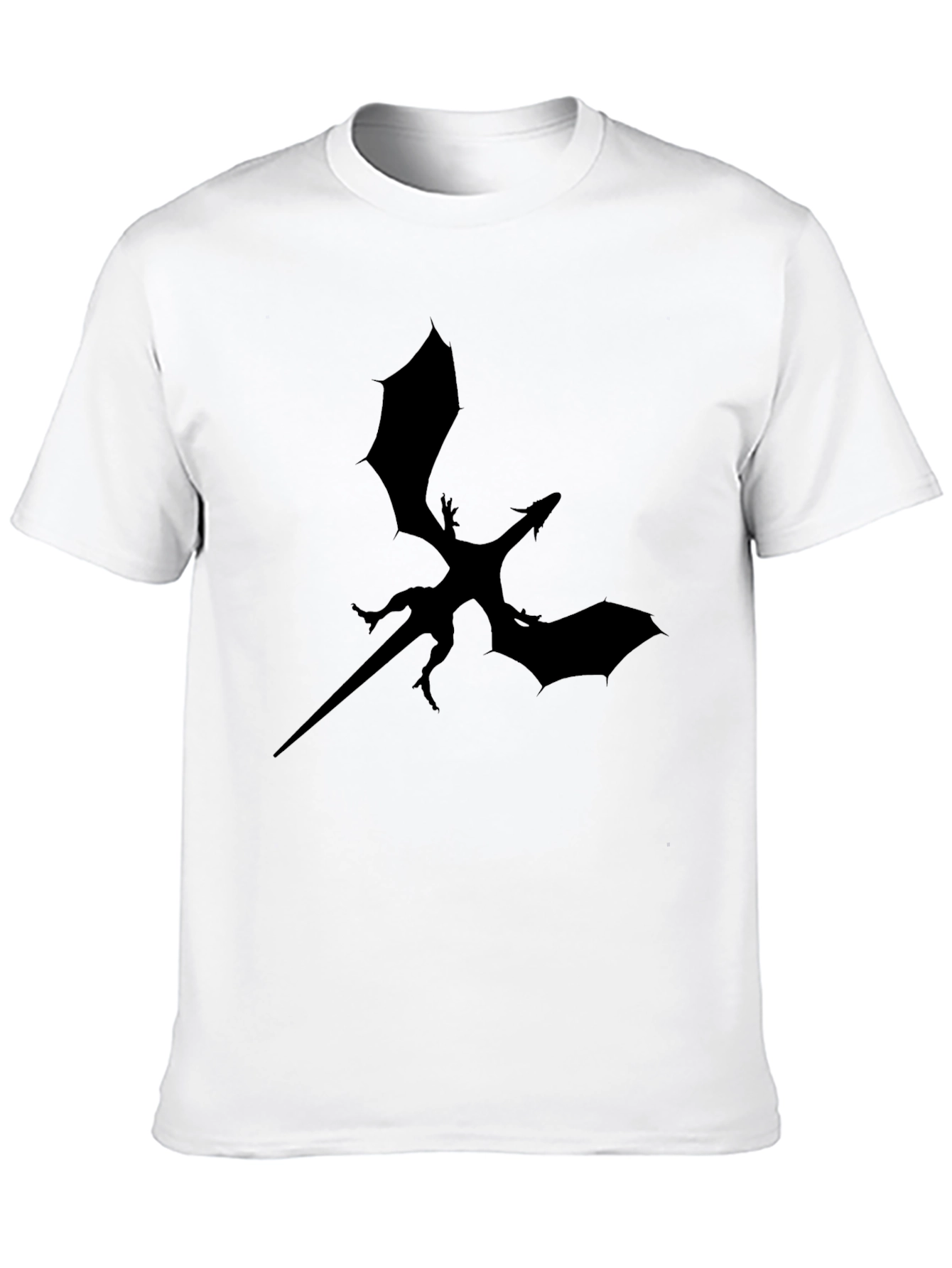 Black Dragon Silhouette Graphic Tee - Mens T-Shirt