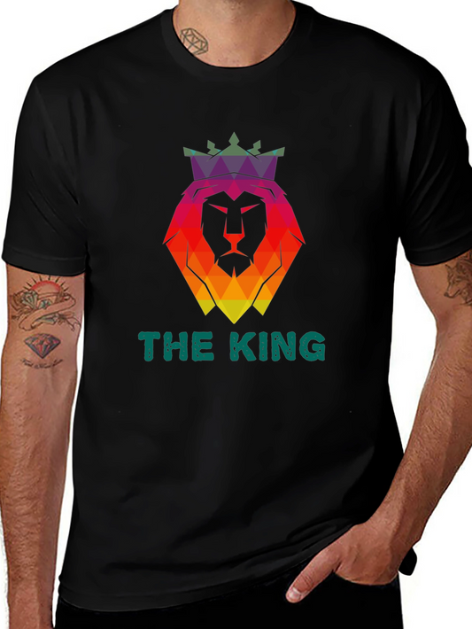 The King Lion Graphic T-Shirt - Black Crew Neck Tee