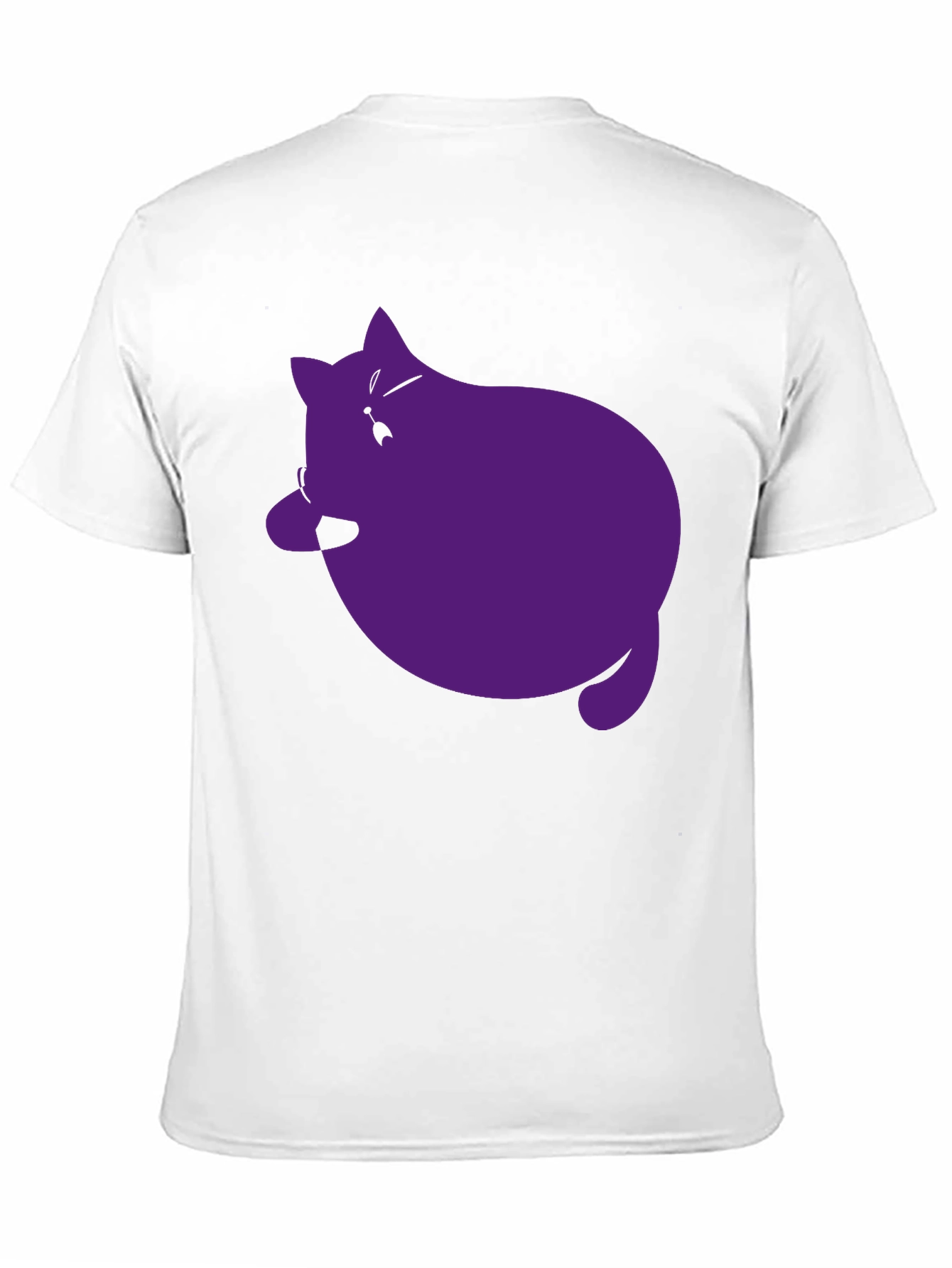Mens Black T-Shirt with Purple Cat Graphic