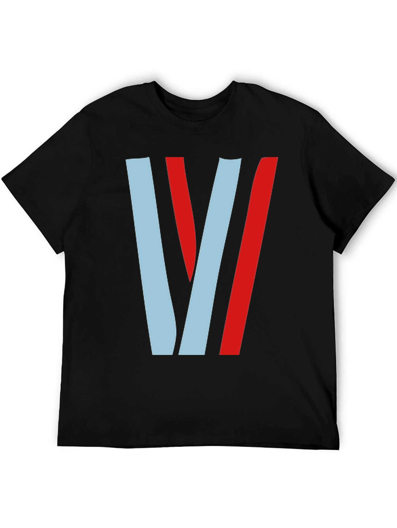 Stylish Striped V Graphic Tee - Casual Comfort