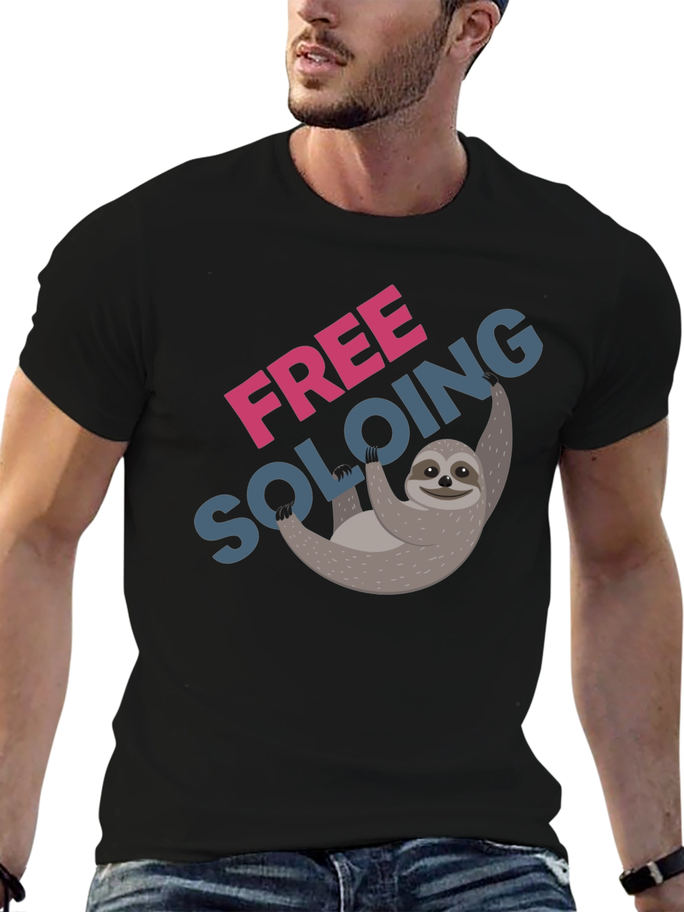 Free Soloing Sloth T-Shirt - Climbing Humor