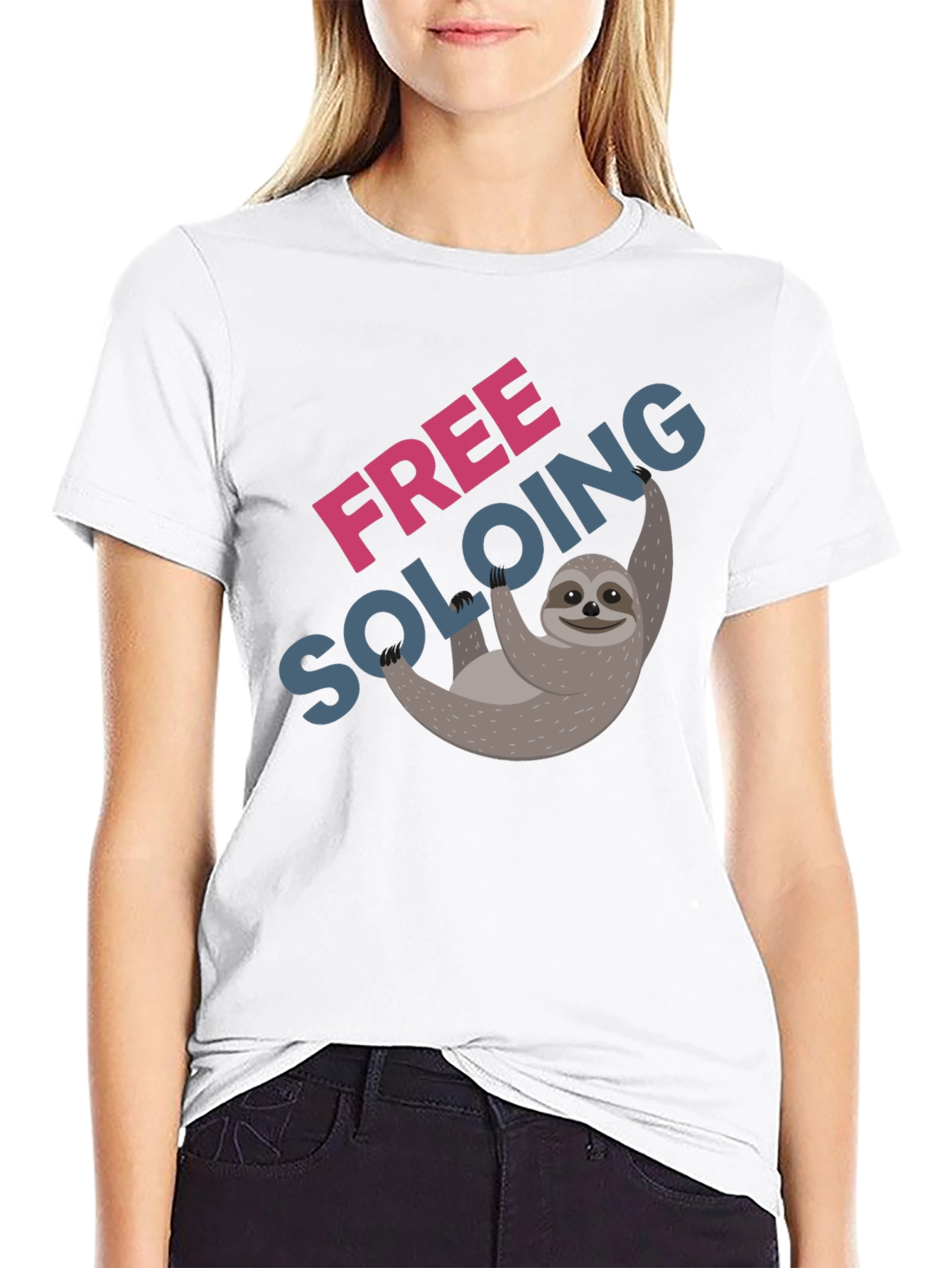 Free Soloing Sloth T-Shirt - Climbing Humor