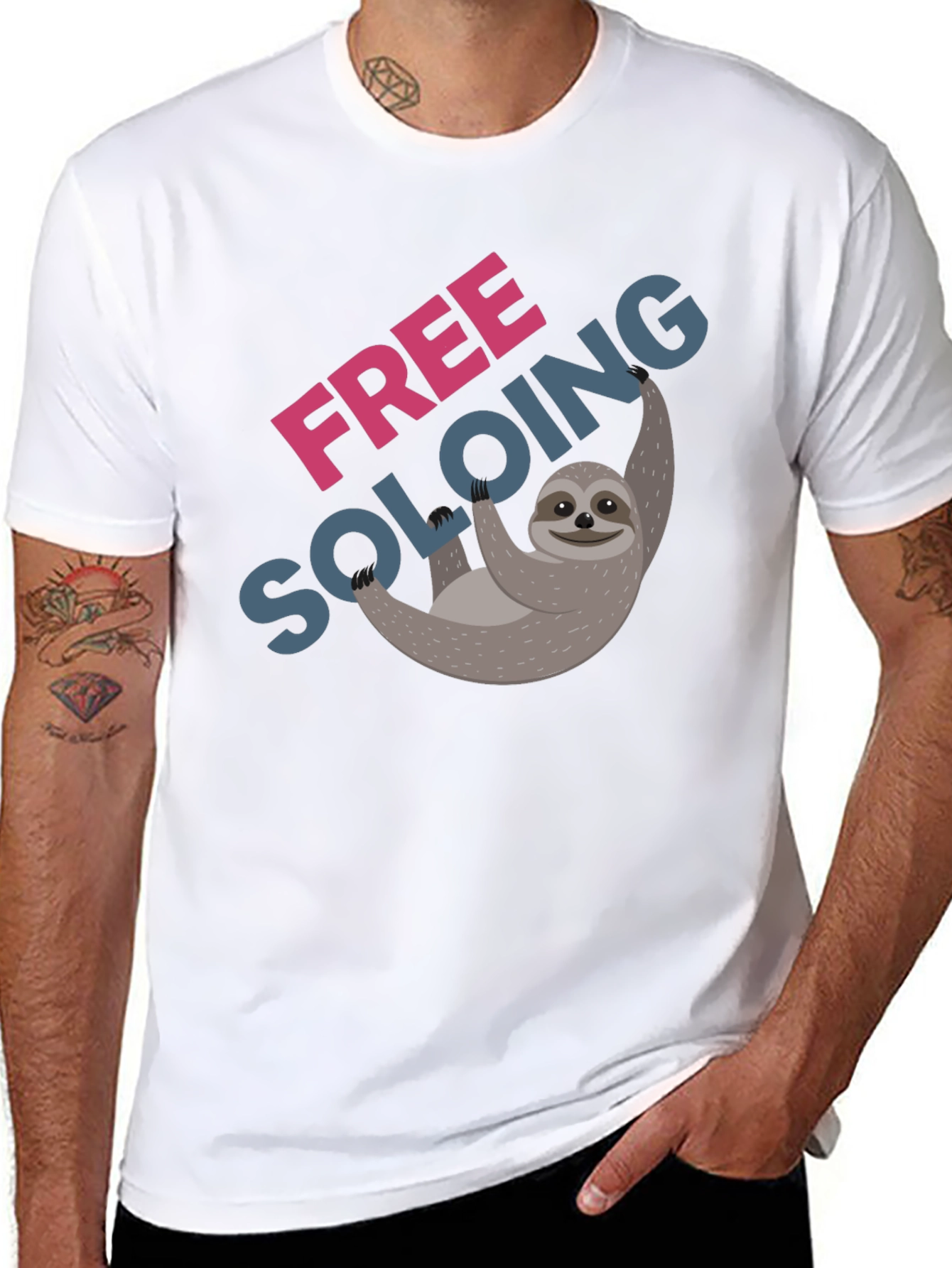 Free Soloing Sloth T-Shirt - Climbing Humor