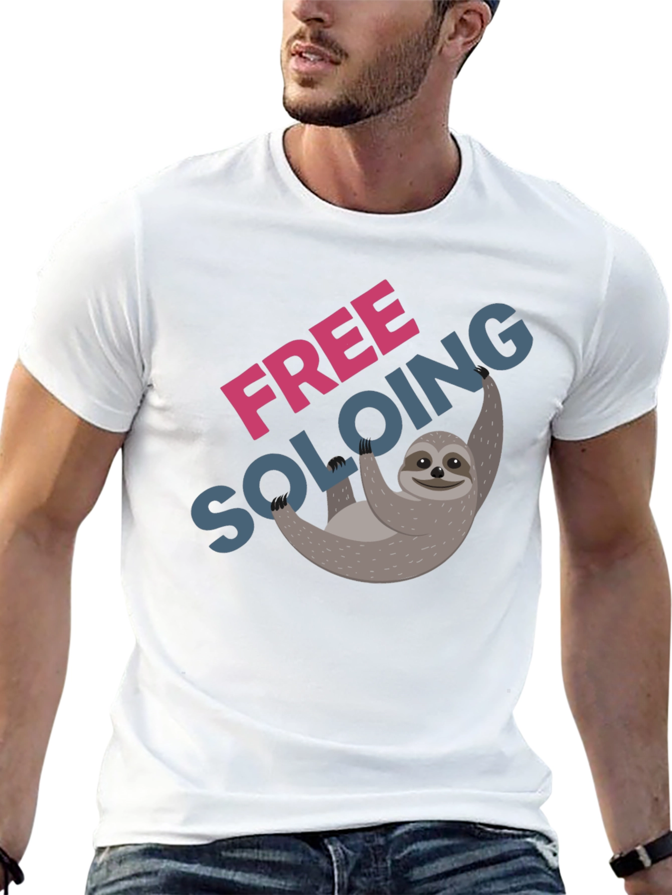 Free Soloing Sloth T-Shirt - Climbing Humor