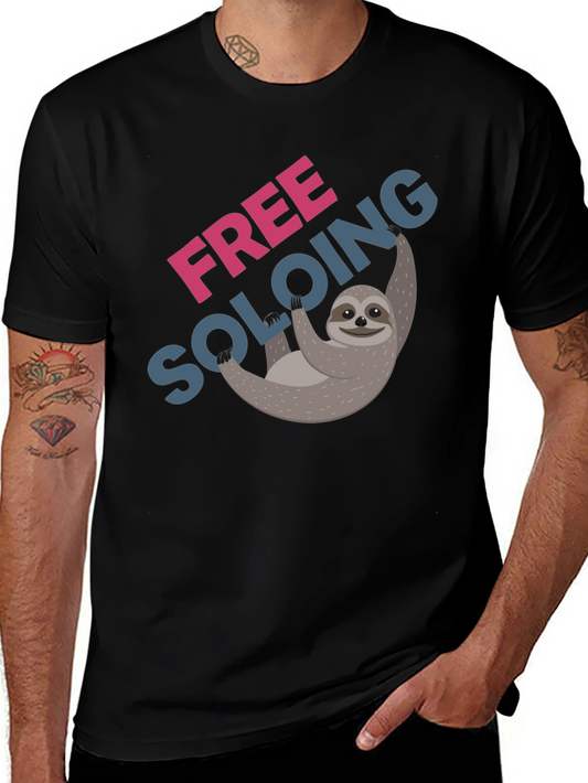 Free Soloing Sloth T-Shirt - Climbing Humor