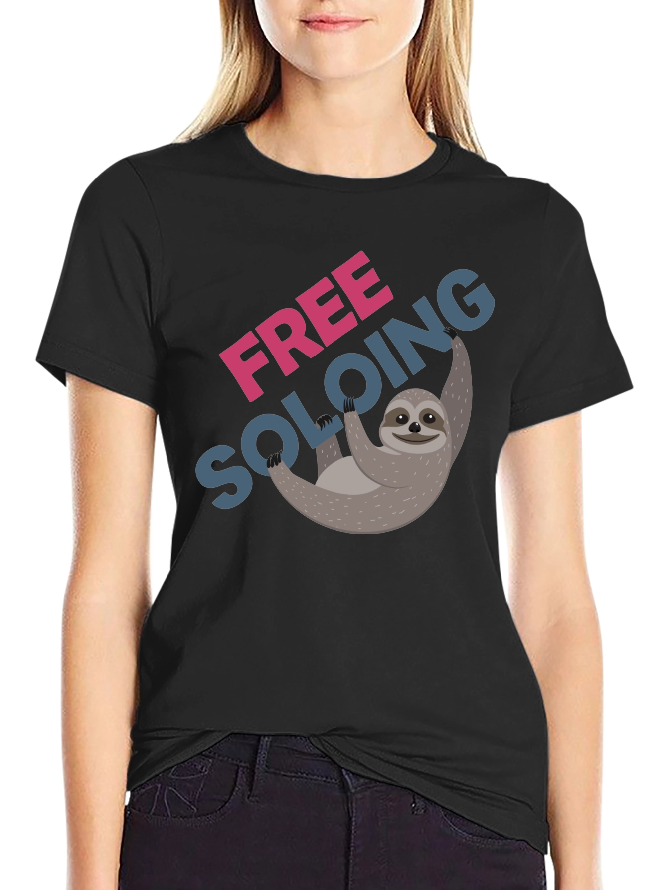 Free Soloing Sloth T-Shirt - Climbing Humor