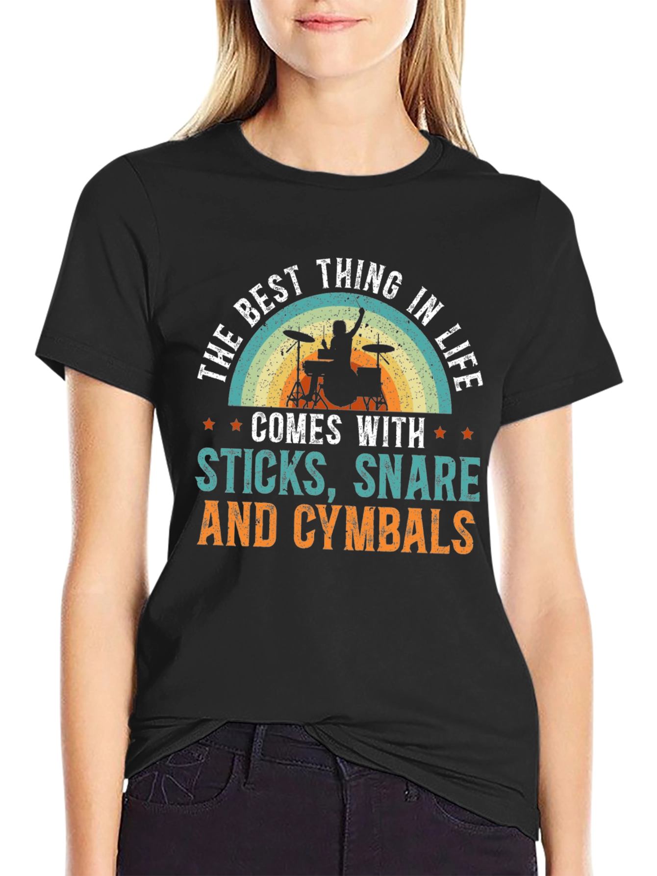 Drummers Delight: Sticks Snare & Cymbals T-Shirt