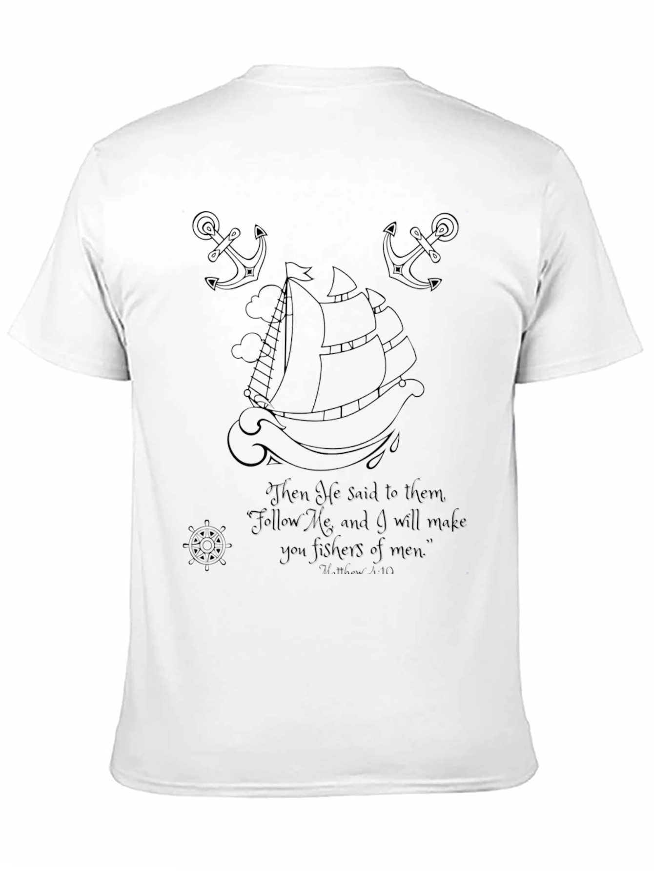 Nautical Print T-Shirt - Religious Verse