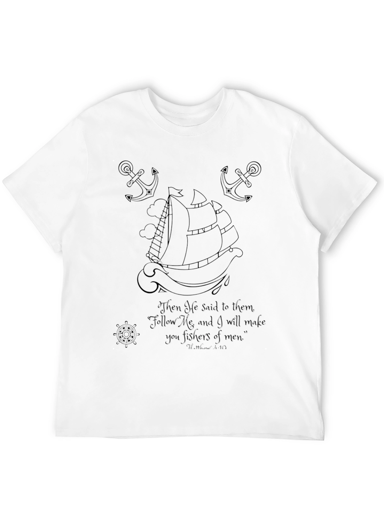 Nautical Print T-Shirt - Religious Verse