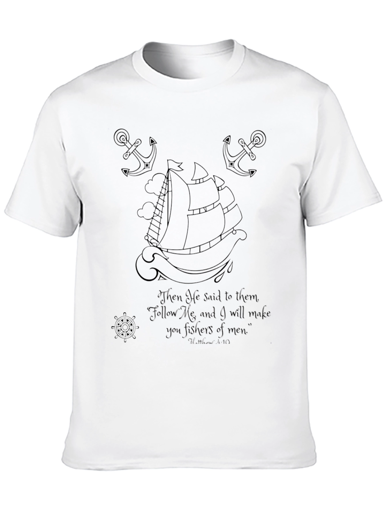 Nautical Print T-Shirt - Religious Verse