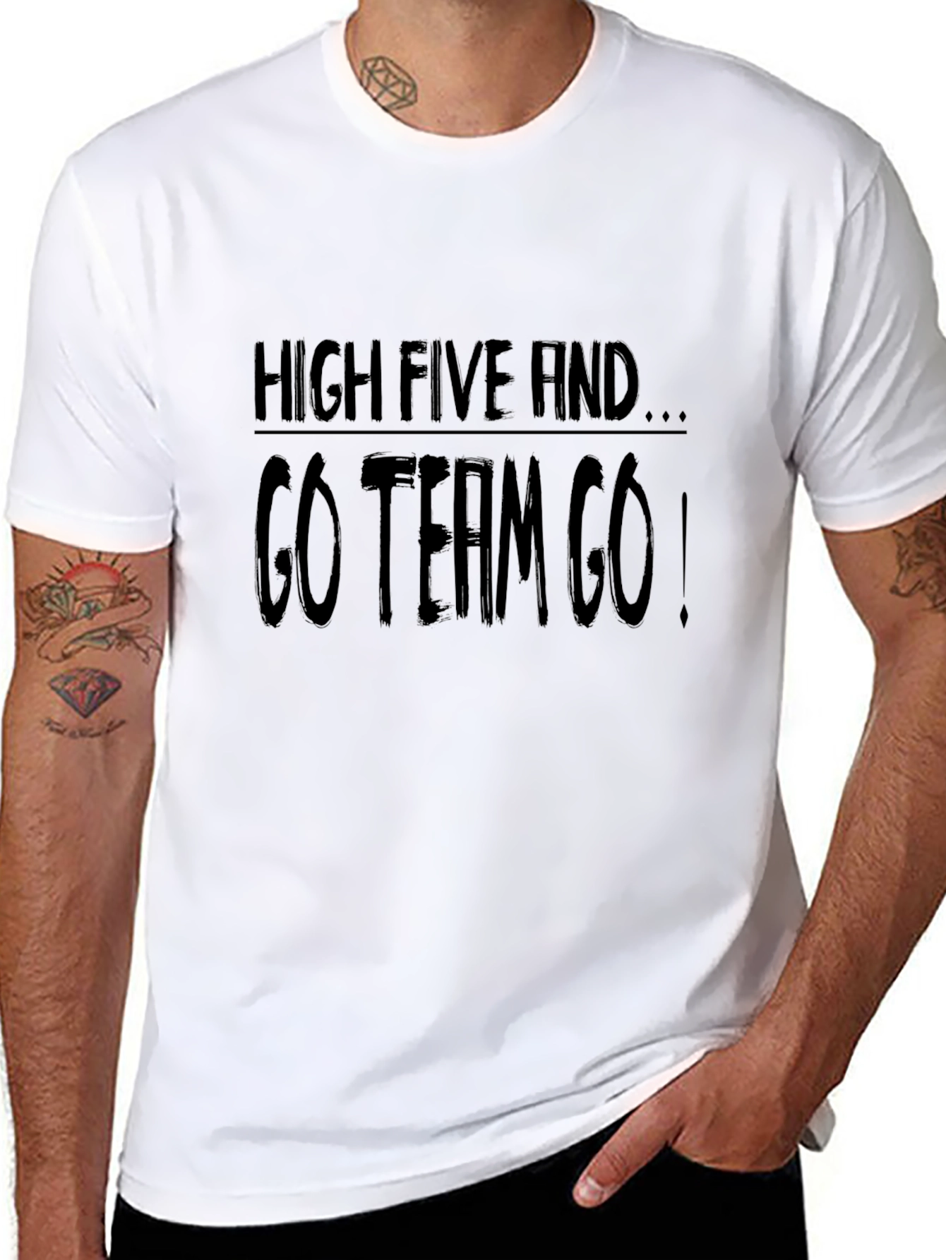 High Five & Go Team Go! Black Graphic Tee