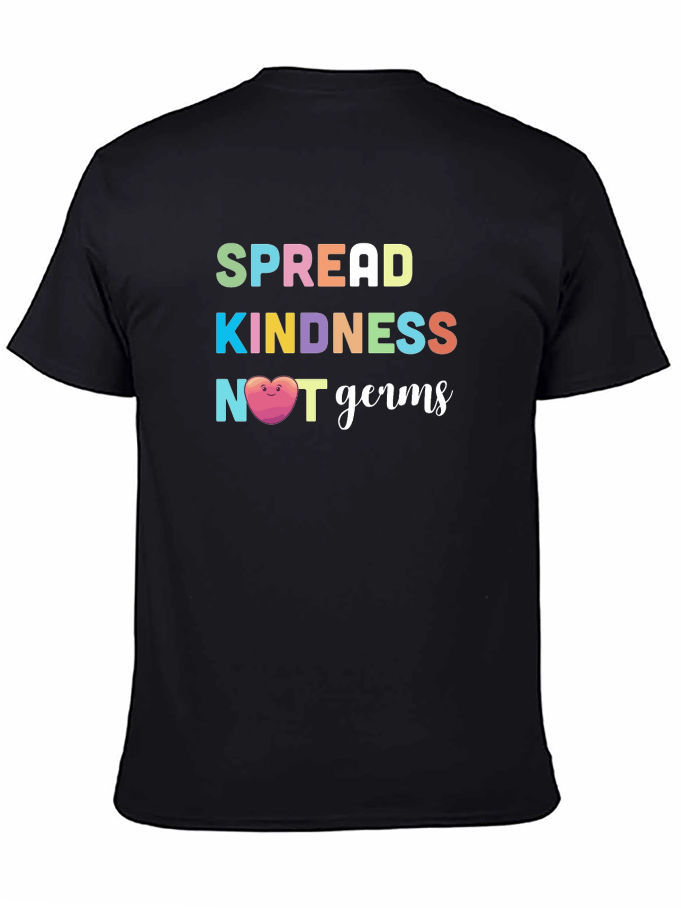 Spread Kindness Not Germs Graphic Tee - Black T-Shirt