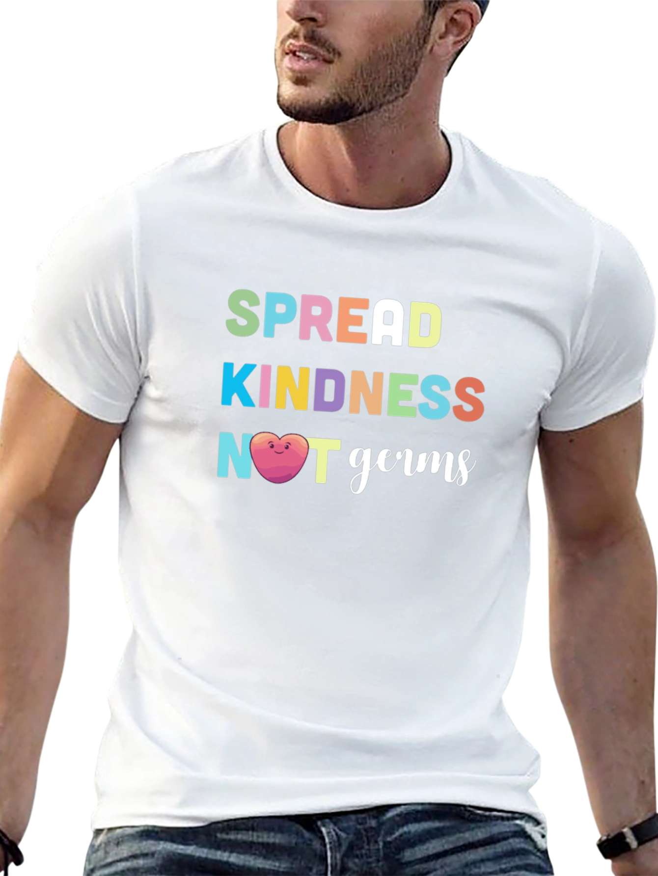 Spread Kindness Not Germs Graphic Tee - Black T-Shirt