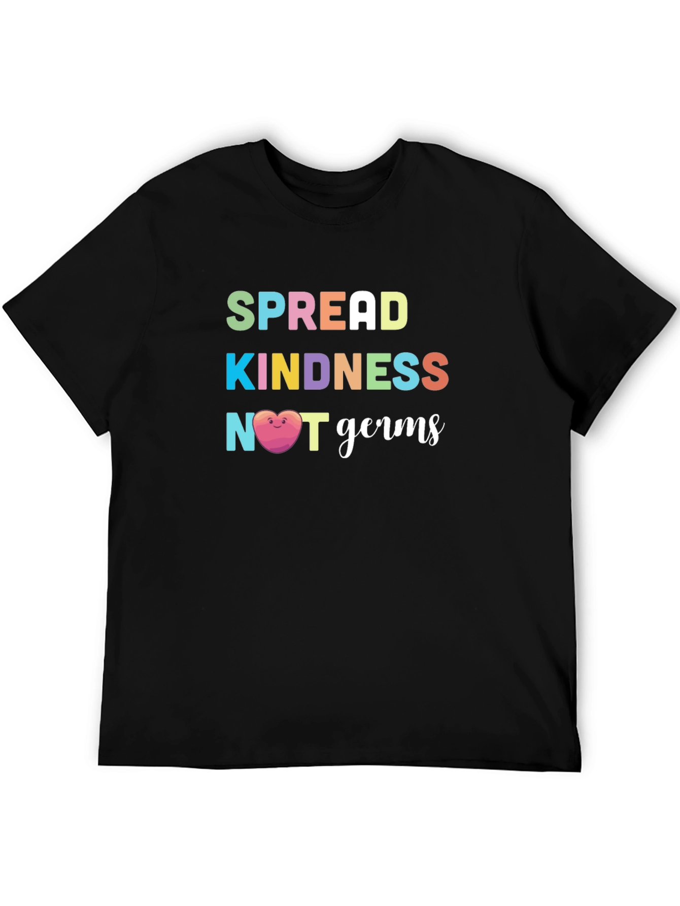 Spread Kindness Not Germs Graphic Tee - Black T-Shirt