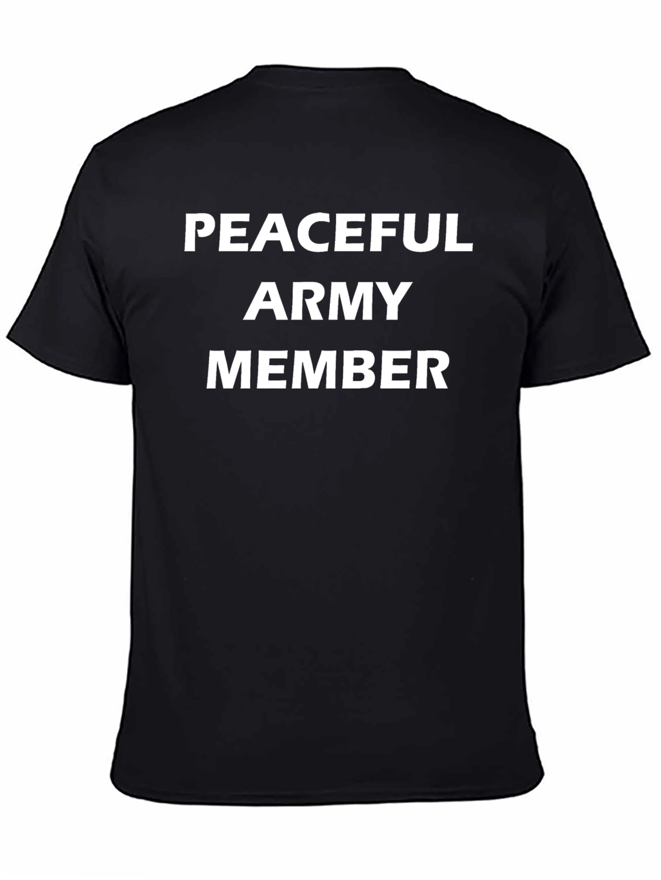 Peaceful Army Member Black Graphic Tee