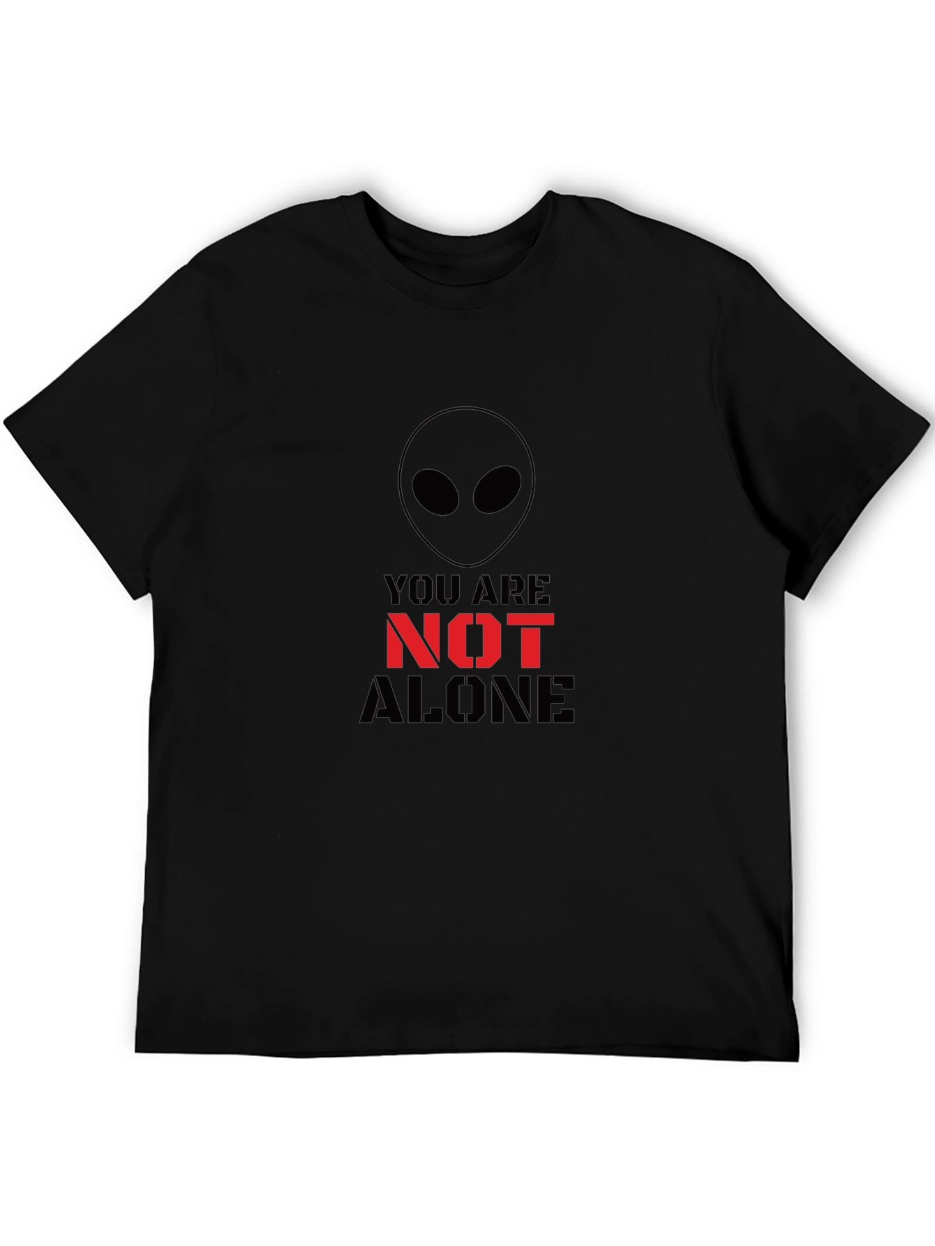 Alien You Are Not Alone Graphic Tee - Black